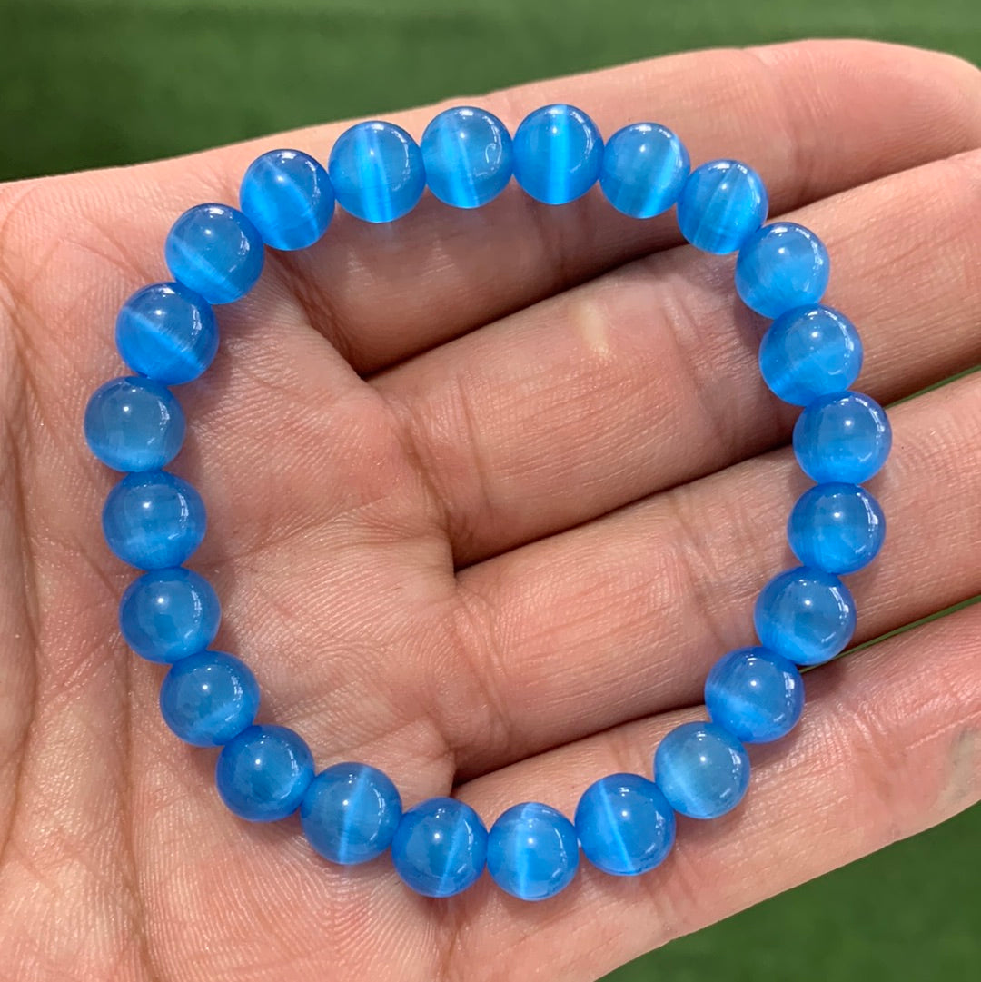 8mm blue cat eyes bracelets