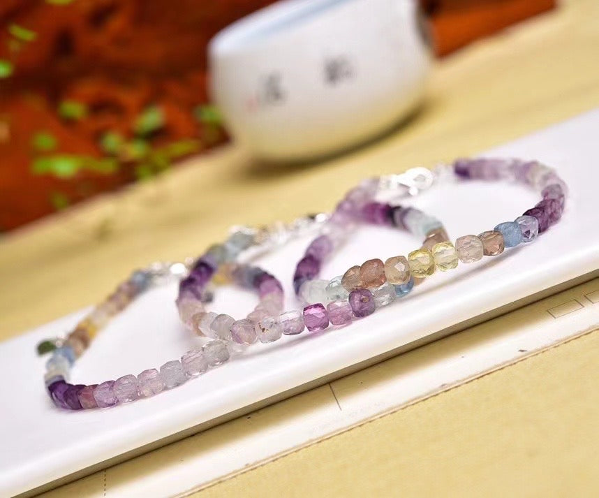 💕💕 4mm fluorite Crystal sugar bracelets