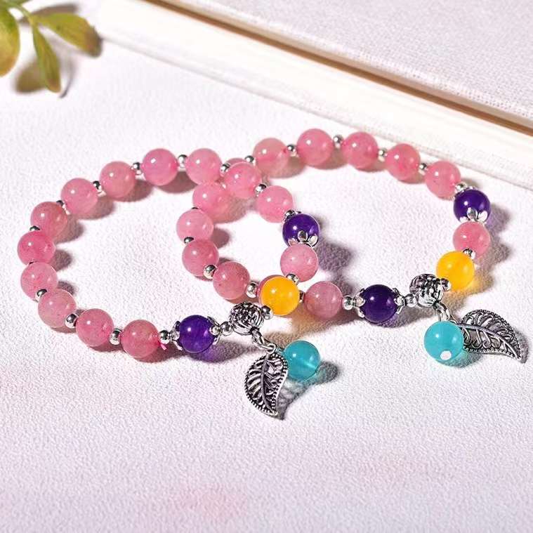 Strawberry Crystal Single Loop Bracelets