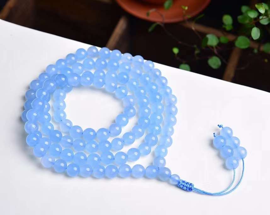 Chalcedony Round Bead Necklaces