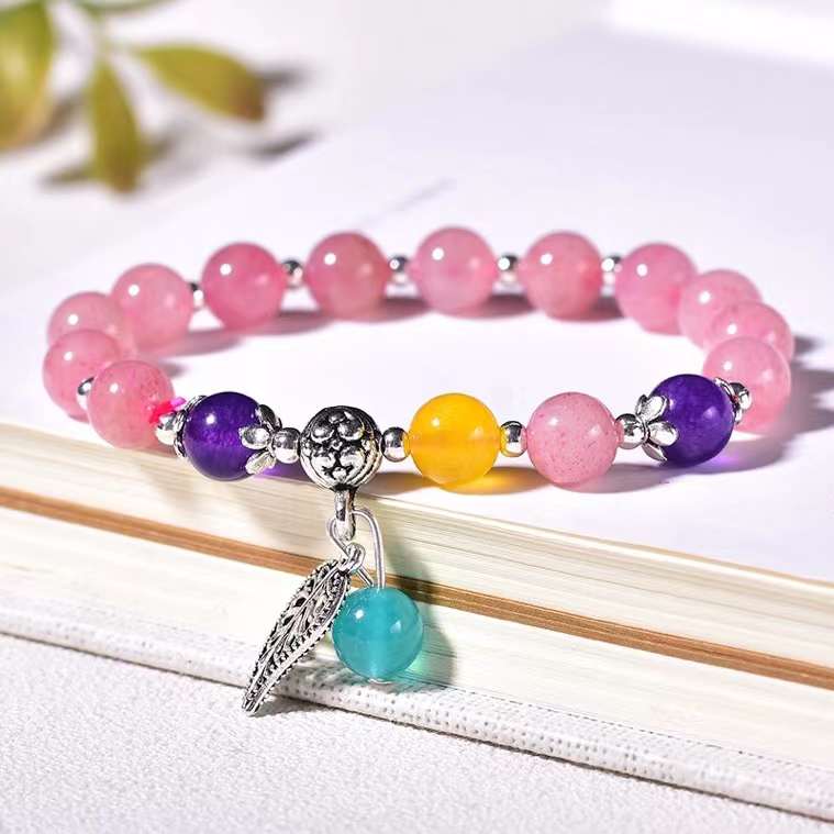 Strawberry Crystal Single Loop Bracelets