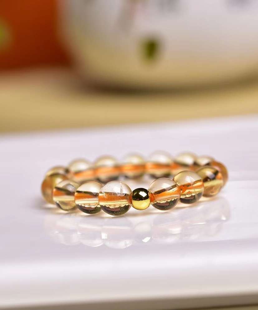 citrine crystal beads rings