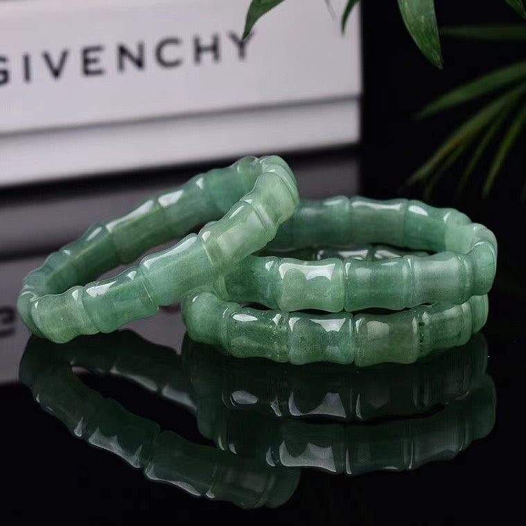 Green aventurine bamboo bracelets