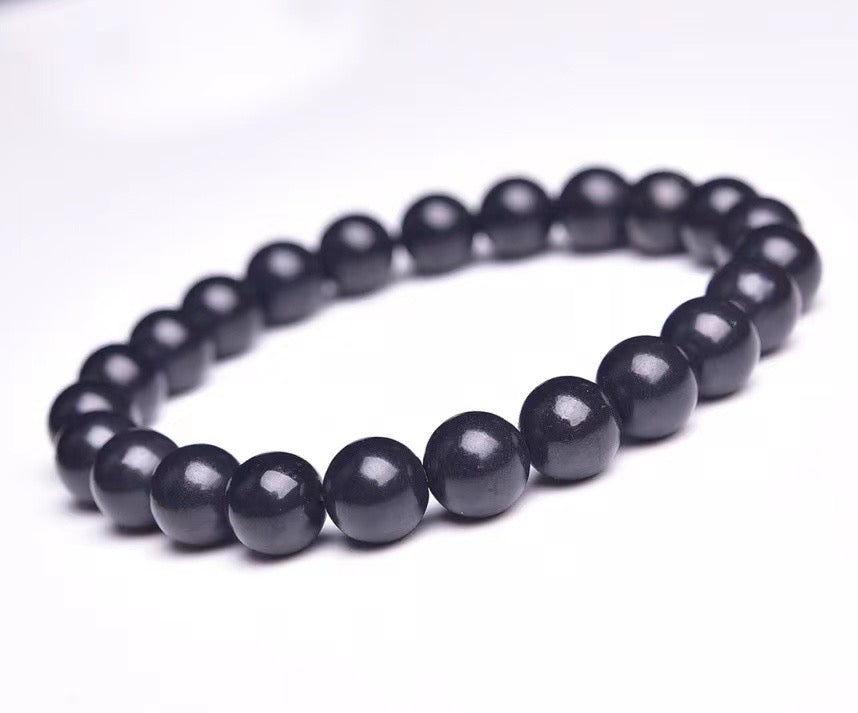 8mm Schungite round bead single loop bracelets