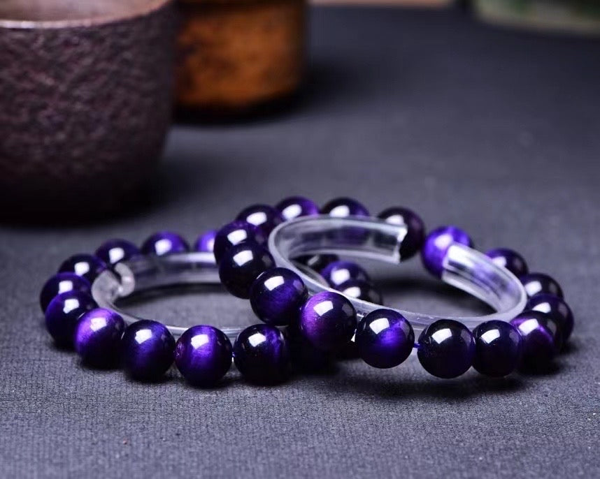 12mm purple tiger eye bracelets