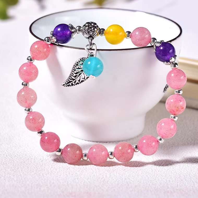 Strawberry Crystal Single Loop Bracelets