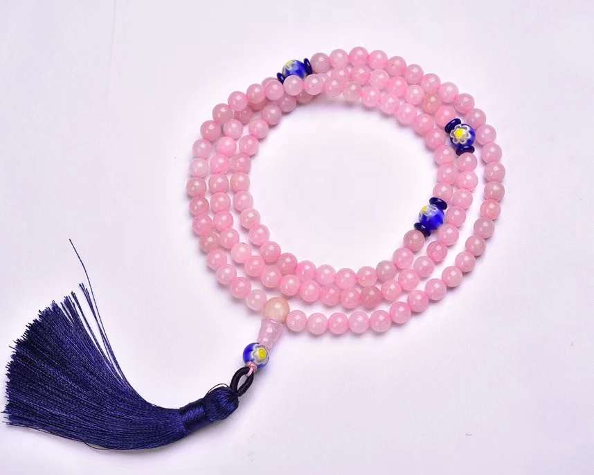 108 Pink Crystal Beads with Glass Beads Bracelets