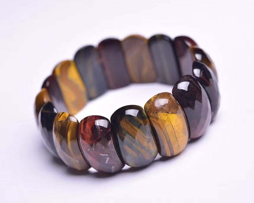 Blue Tiger Eye Faceted Hand Bracelets