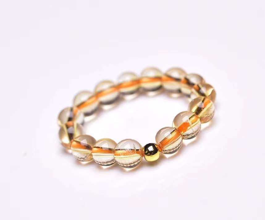 citrine crystal beads rings