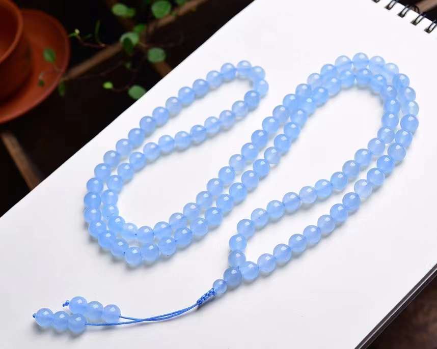 Chalcedony Round Bead Necklaces