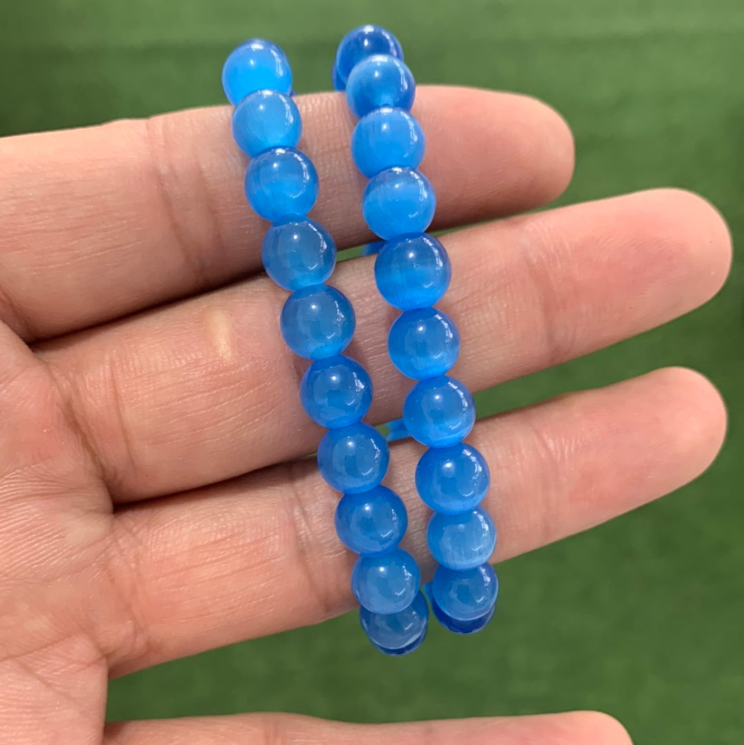 8mm blue cat eyes bracelets