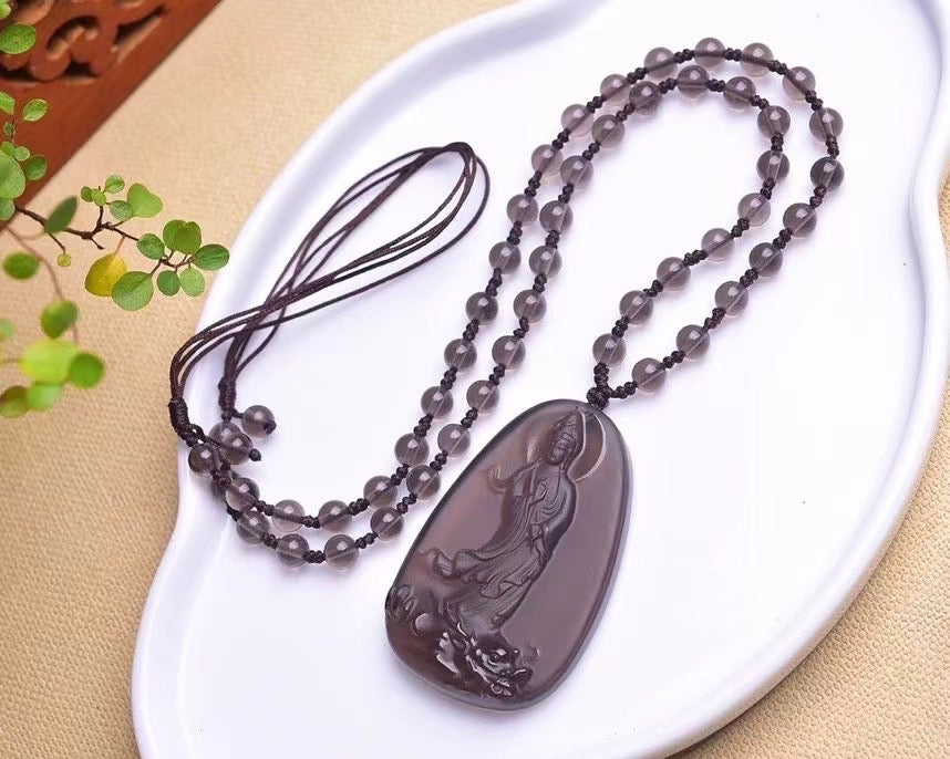 Ice obsidian Guanyin brand pendants necklaces