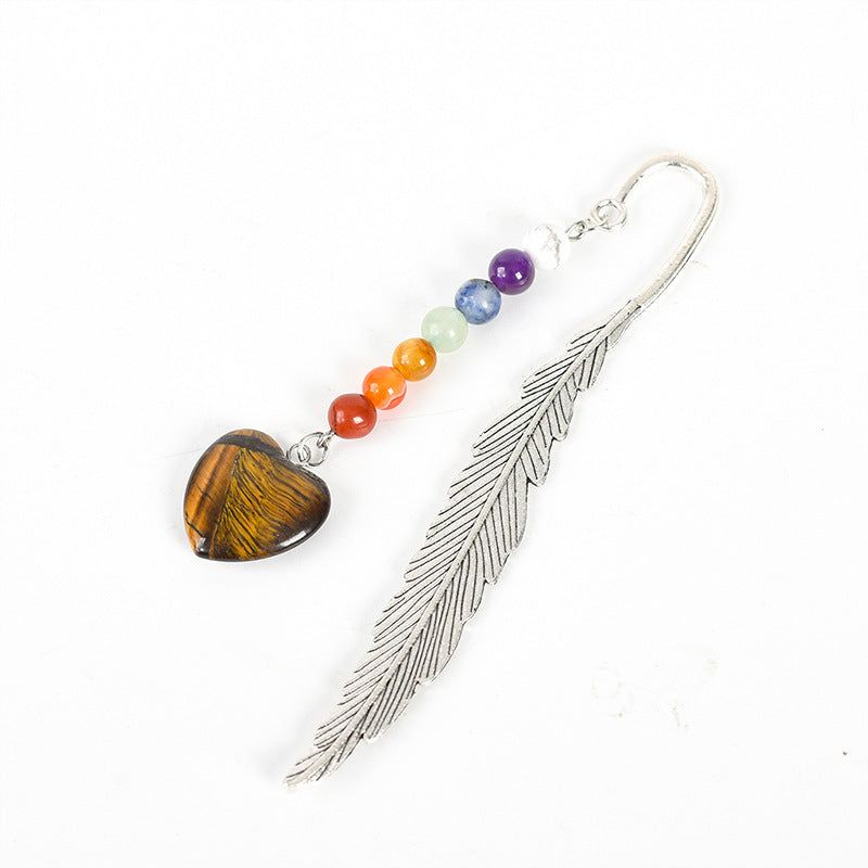 7pcs/1 set Colorful Love Pendant Feather Bookmark goods