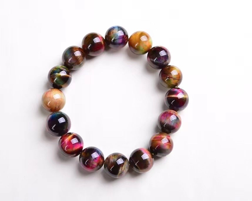 8mm Rose Red Tiger Eye Bracelets