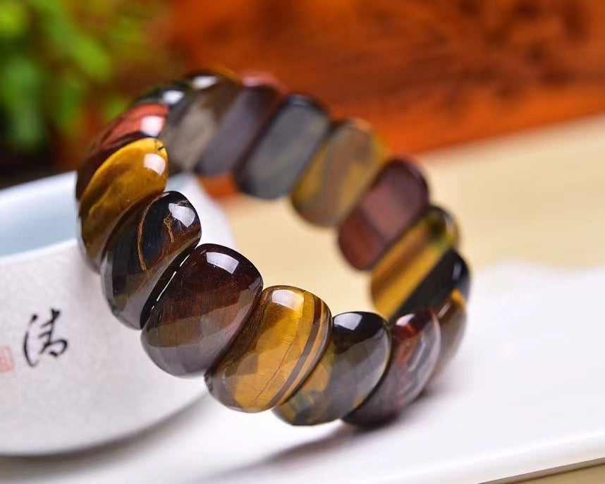 Blue Tiger Eye Faceted Hand Bracelets