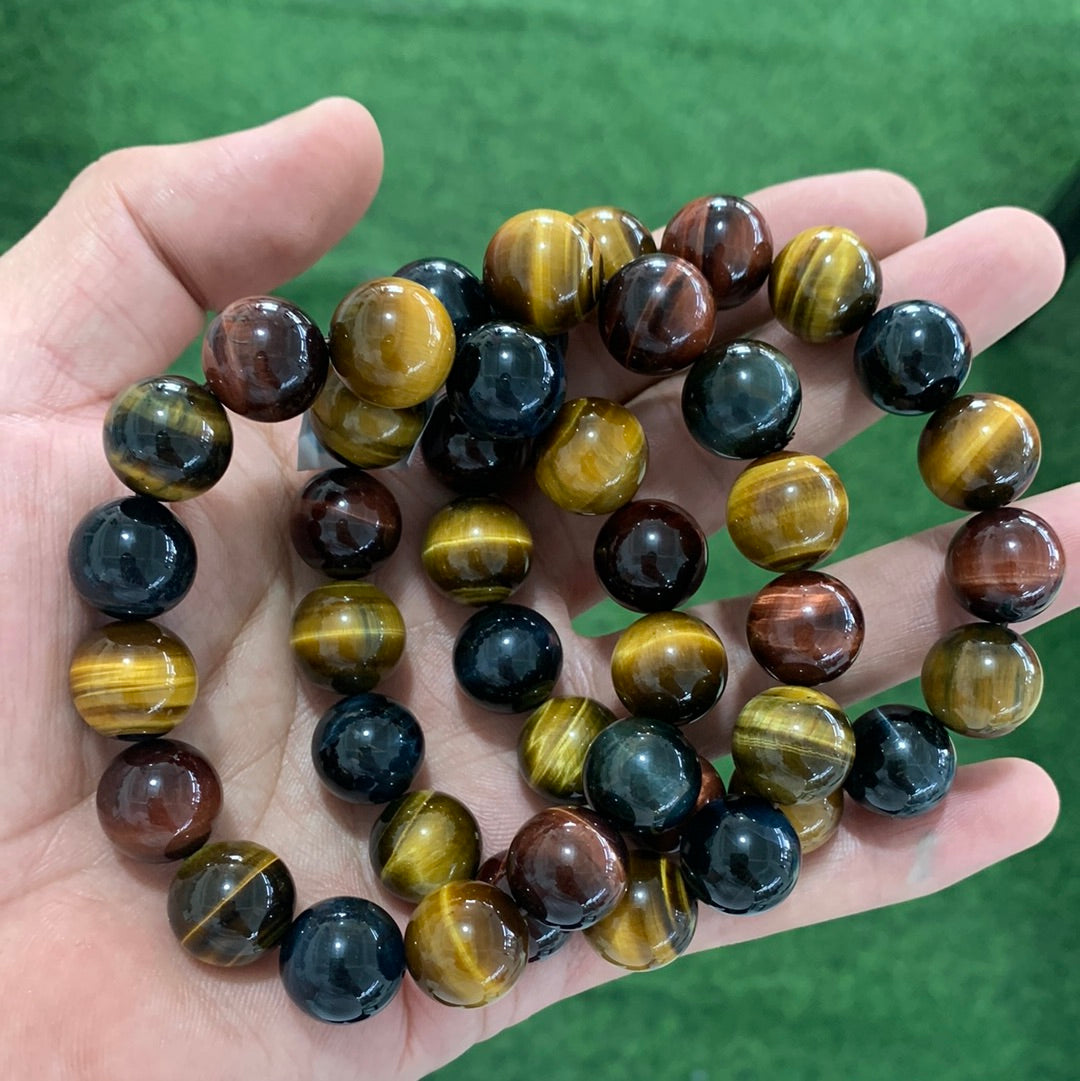 14mm blue yellow red tiger eyes bracelets