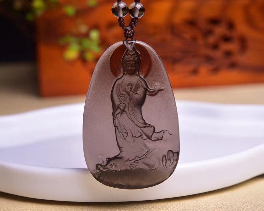 Ice obsidian Guanyin brand pendants necklaces