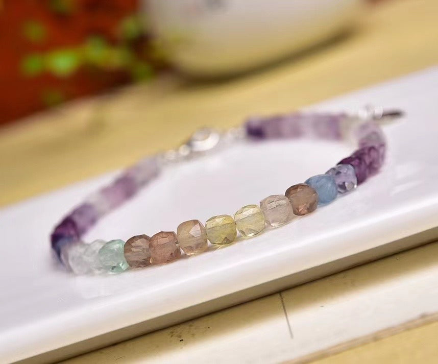 💕💕 4mm fluorite Crystal sugar bracelets