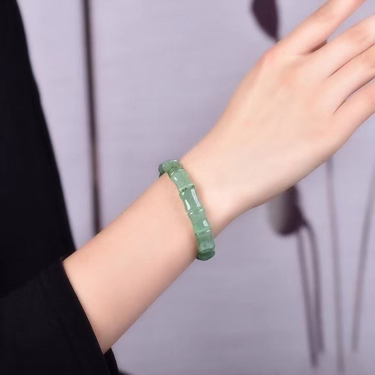 Green aventurine bamboo bracelets