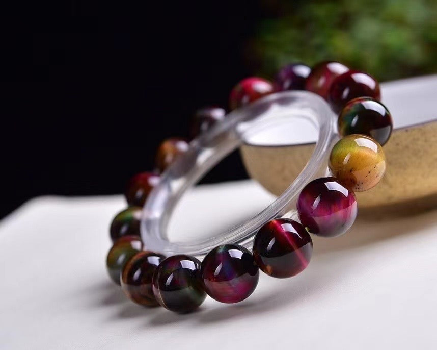 8mm Rose Red Tiger Eye Bracelets