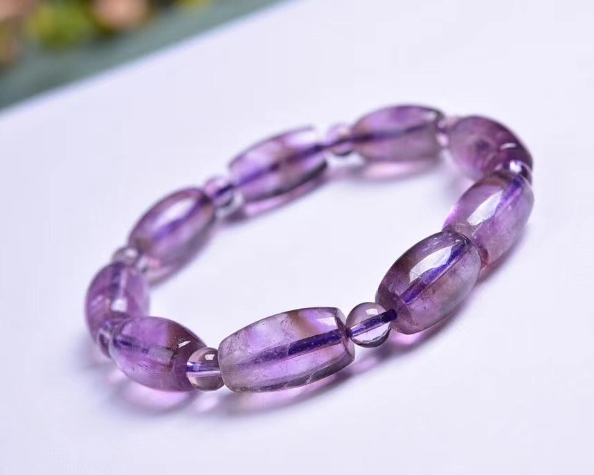 Amethyst Drum Bead Bracelets