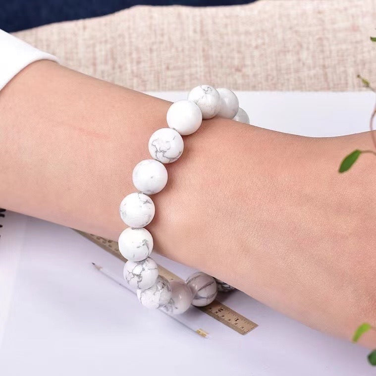 12mm White howlite beads Bracelets