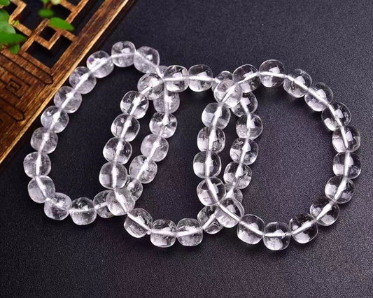 11mm transparent crystal drum beads bracelets