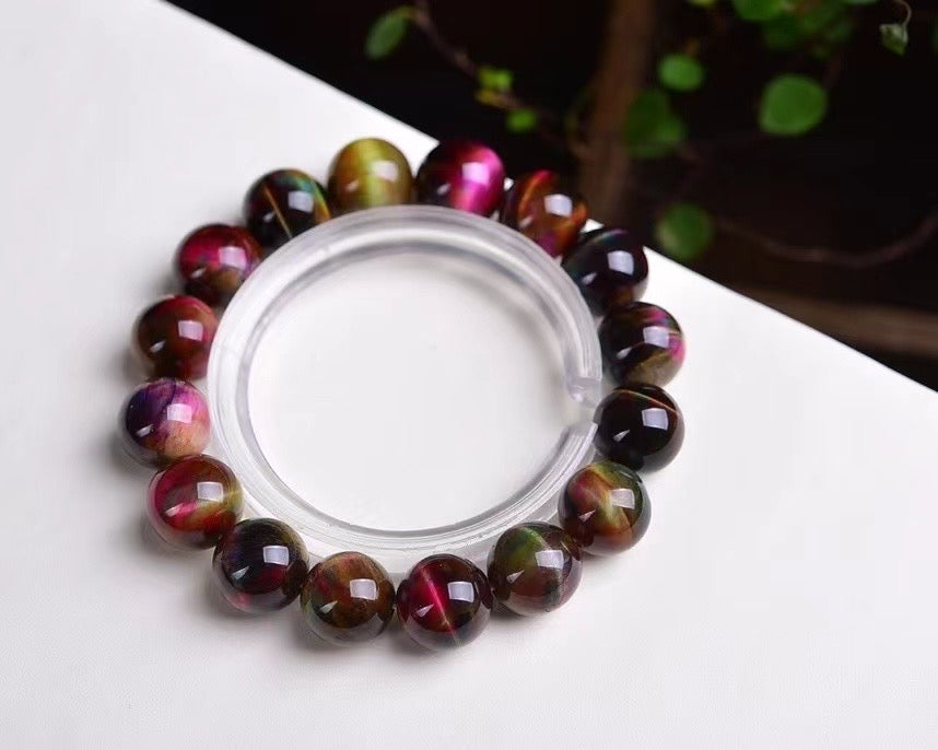 8mm Rose Red Tiger Eye Bracelets