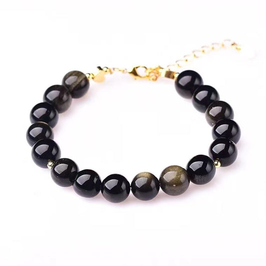 10mm Gold obsidian round bead bracelets