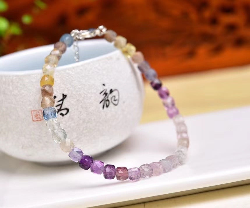 💕💕 4mm fluorite Crystal sugar bracelets