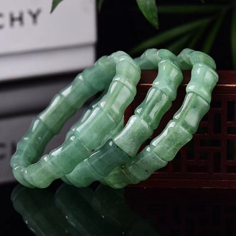 Green aventurine bamboo bracelets