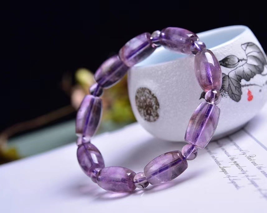 Amethyst Drum Bead Bracelets