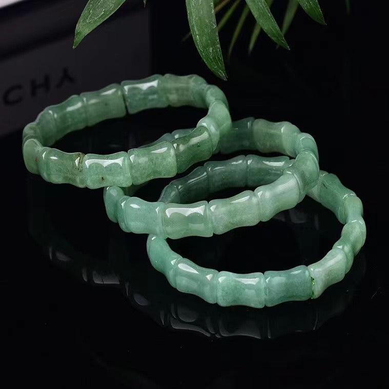 Green aventurine bamboo bracelets