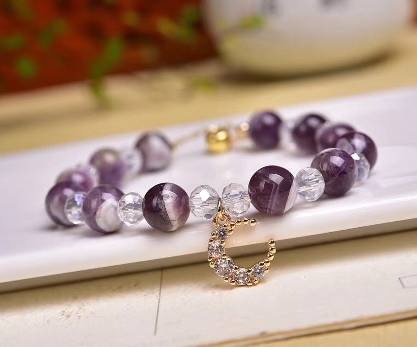 Chevron amethyst bracelets