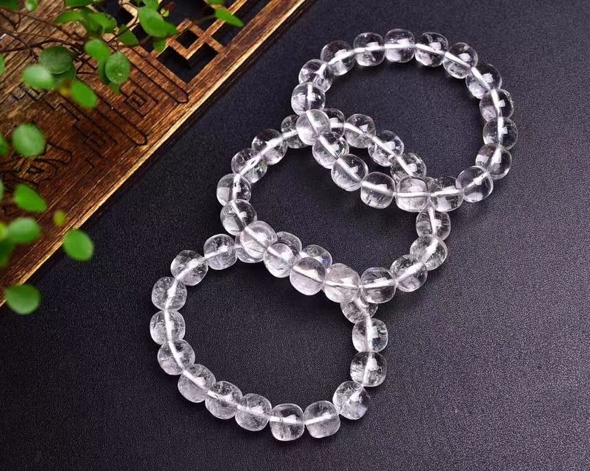 11mm transparent crystal drum beads bracelets