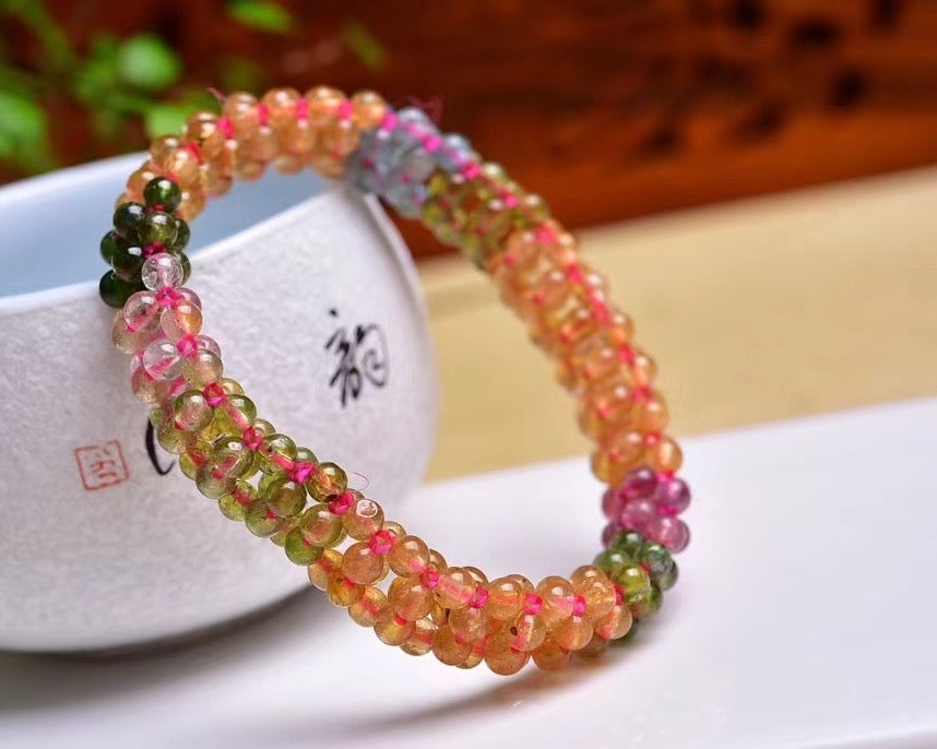 Tourmaline woven single loop bracelets