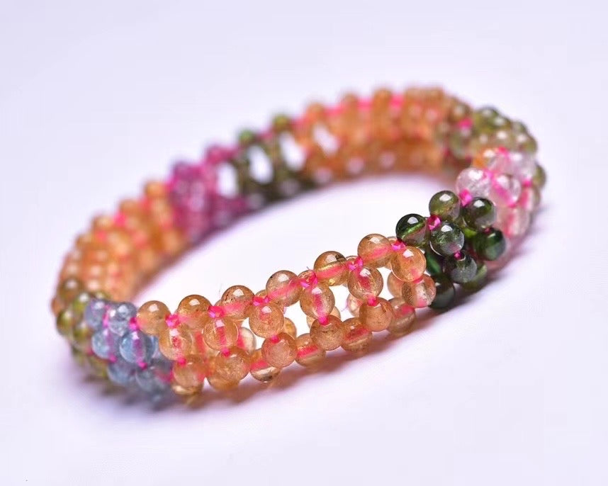 Tourmaline woven single loop bracelets