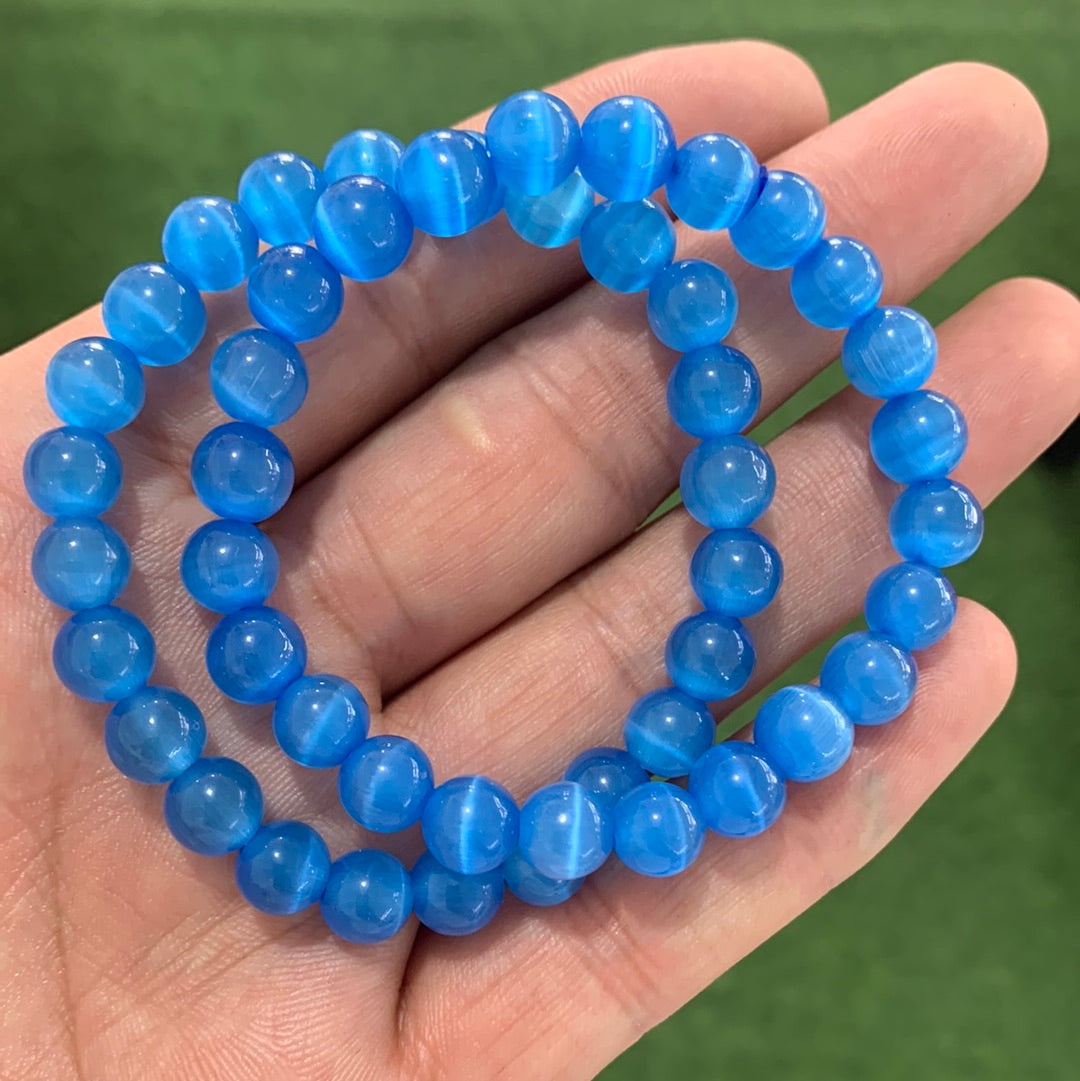 8mm blue cat eyes bracelets