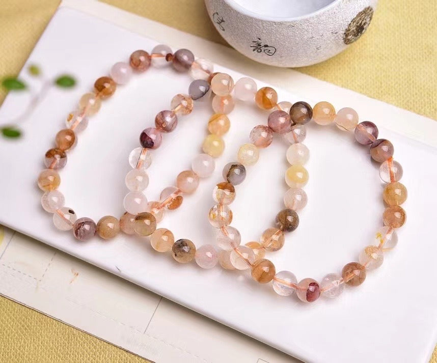 8mm The newly arrived orange healer round bead bracelets