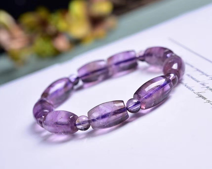 Amethyst Drum Bead Bracelets