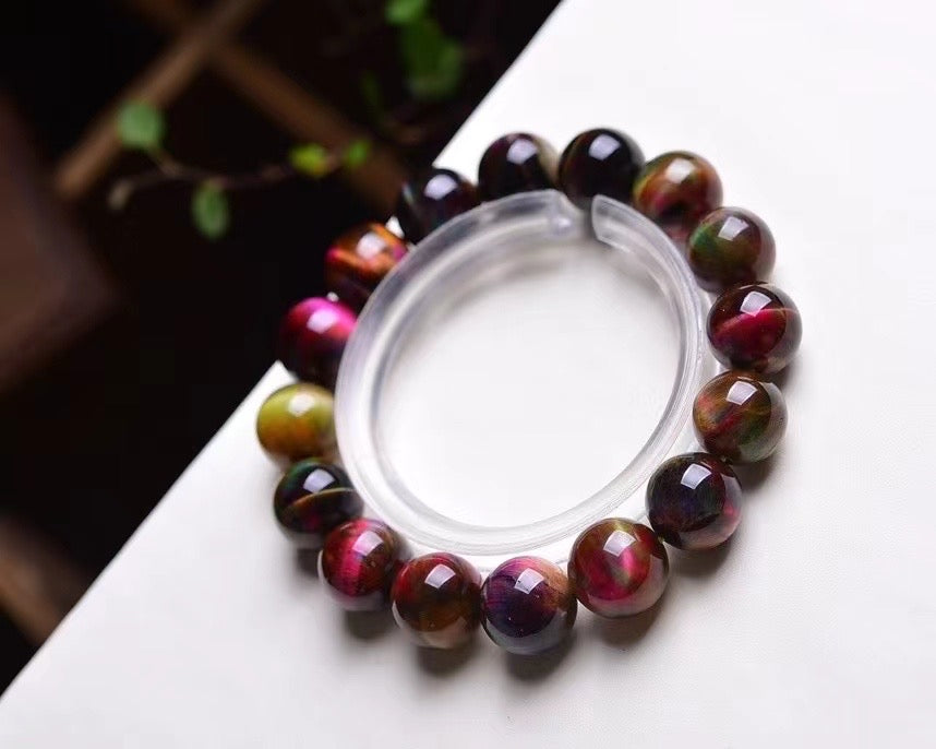 8mm Rose Red Tiger Eye Bracelets